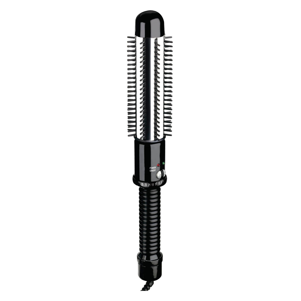 Conair curling brush front view showing barrel and bristles for reliable styling