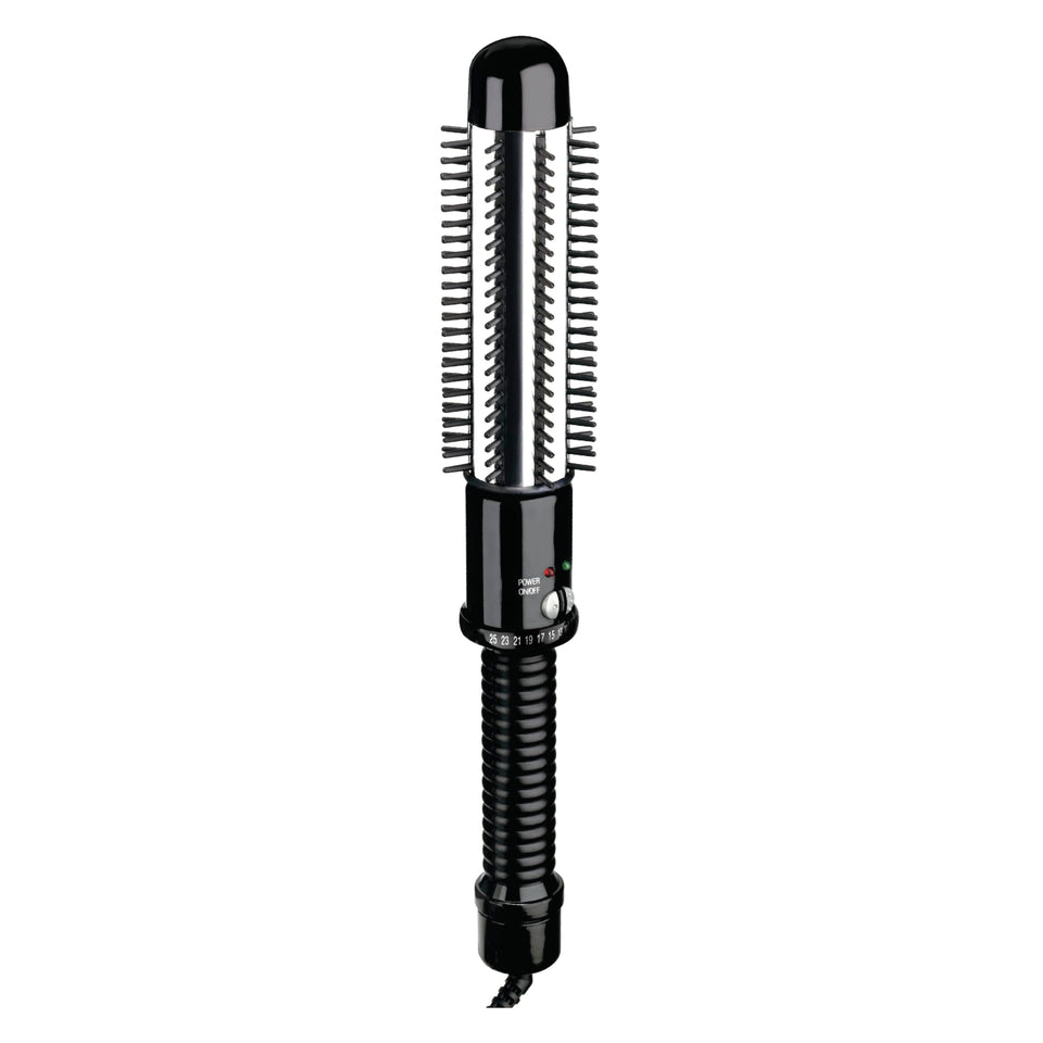 Conair curling brush front view showing barrel and bristles for reliable styling