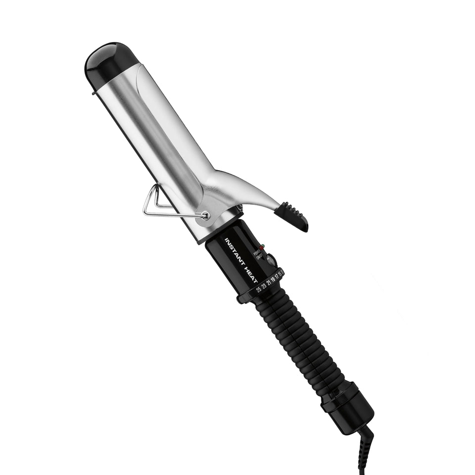 Conair curling iron front view showing barrel and handle for easy styling