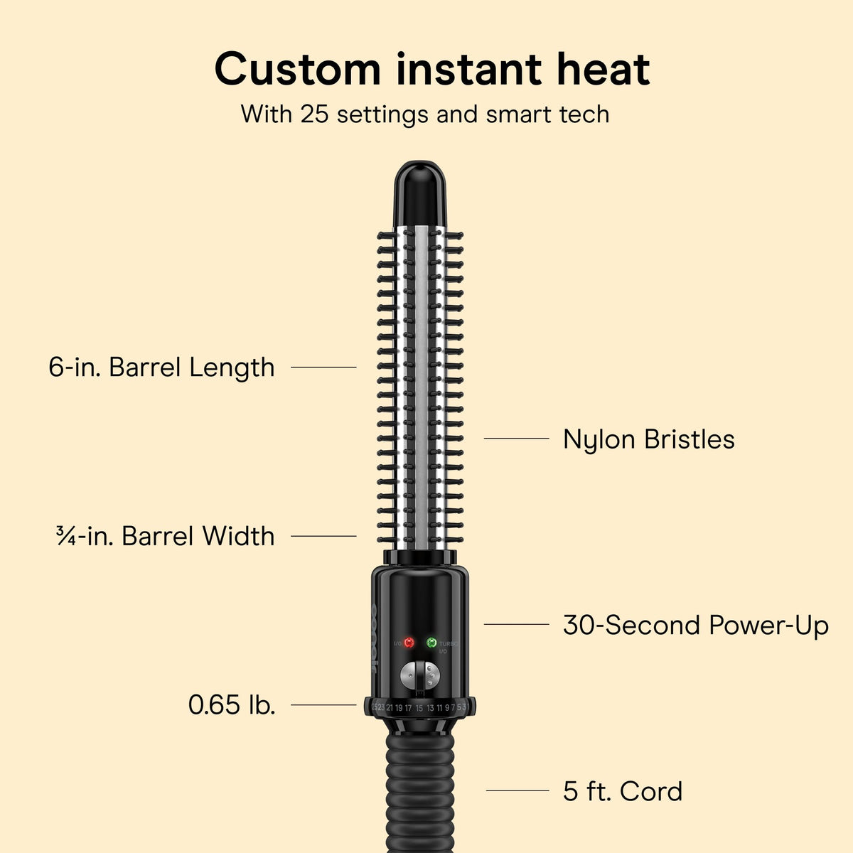 Conair instant heat brush styling short hair to create defined curls and added volume