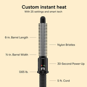 Conair instant heat brush styling short hair to create defined curls and added volume