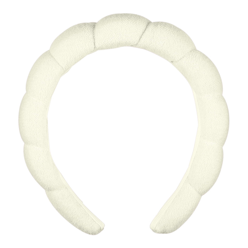 Conair ivory front view headband showing clean design and easy hair control