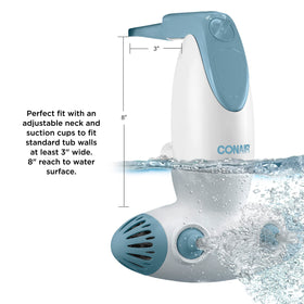 Conair control panel with aeration dial showing quick switch between jets and bubbles