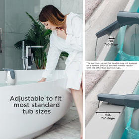 Conair suction cups and long cord detail showing secure mount and safe reach to outlet