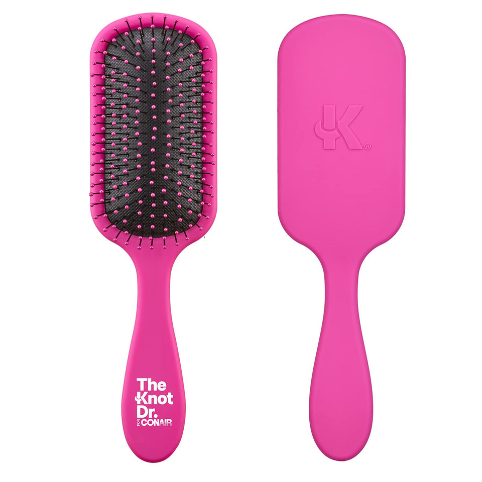 Conair Knot Dr front view showing pink detangler and comfortable grip