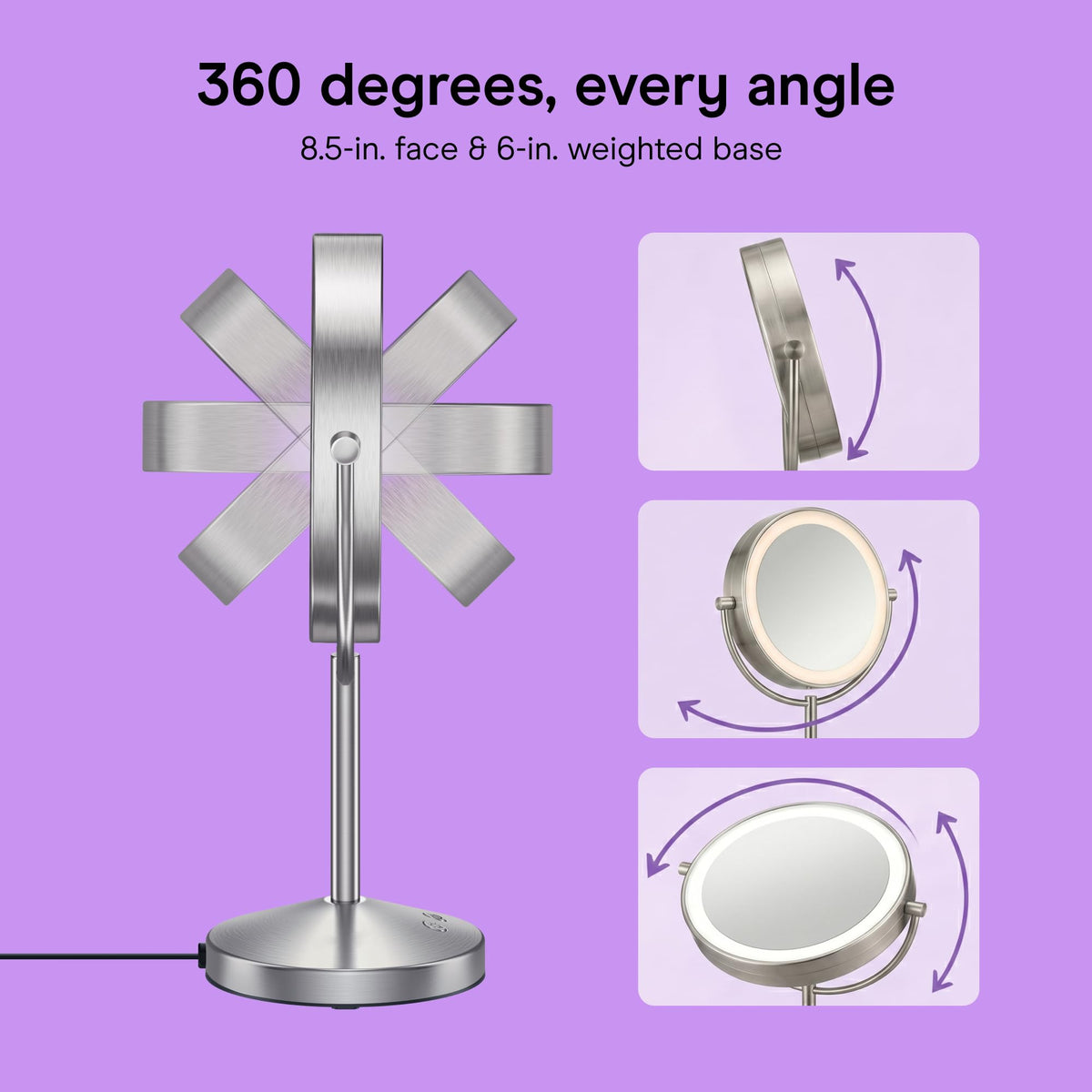 Conair LED controls with three color modes and brightness levels for accuracy