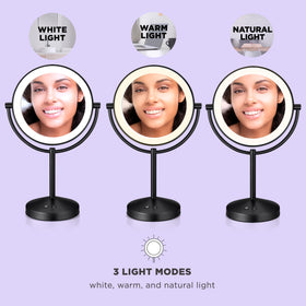 Conair LED light control panel showing modes and brightness for accurate color