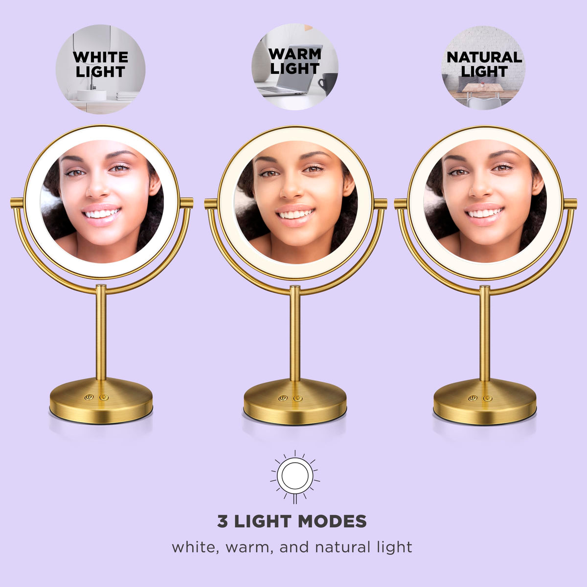 Conair LED lighting detail highlighting even illumination for makeup