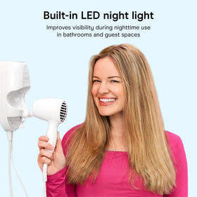 Conair integrated LED nightlight illuminated to improve nighttime bathroom visibility