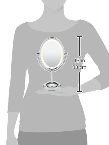 Conair on vanity in home setting showing compact footprint and stylish chrome finish benefit