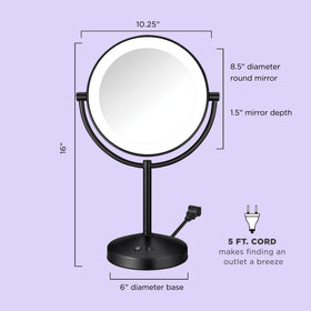 Conair mirror on vanity demonstrating scale and everyday beauty routine