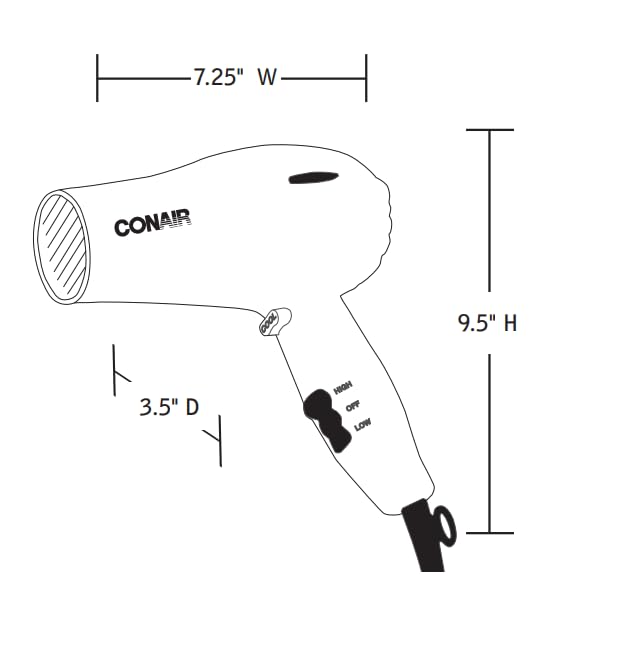 Conair concentrator nozzle detail showing focused airflow for precise styling
