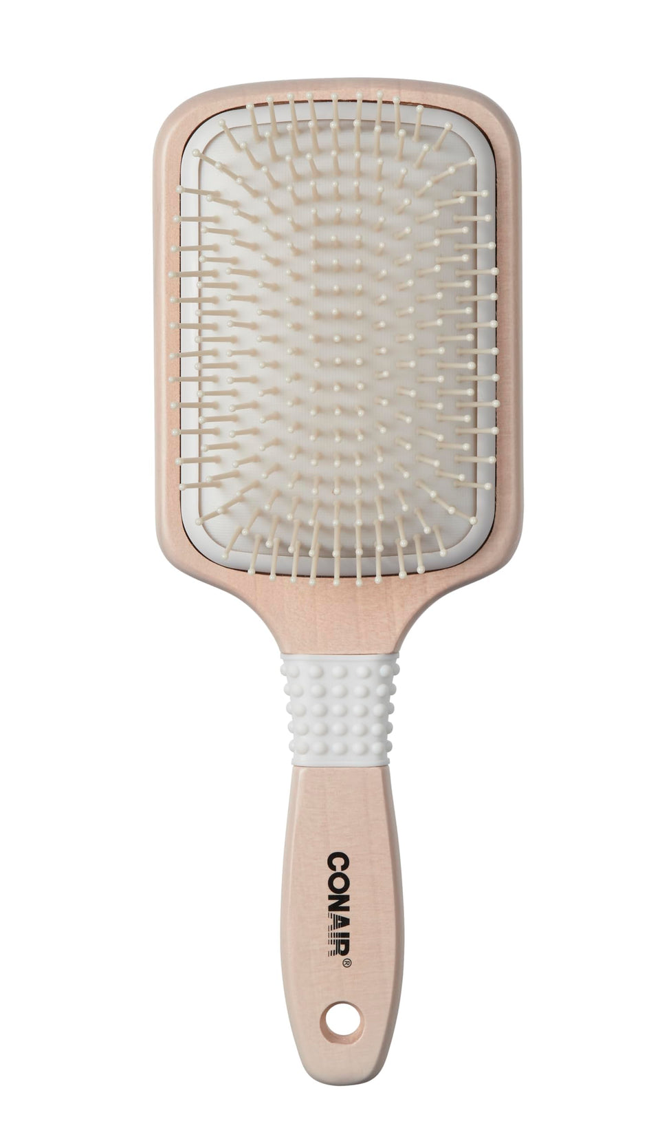 Conair paddle hair brush front view showing off-white finish for smooth styling