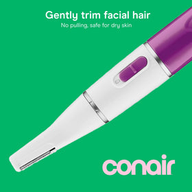 Conair close-up of precision blade providing smooth peach fuzz removal