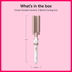 Conair product label and specifications close-up showing features and safety info
