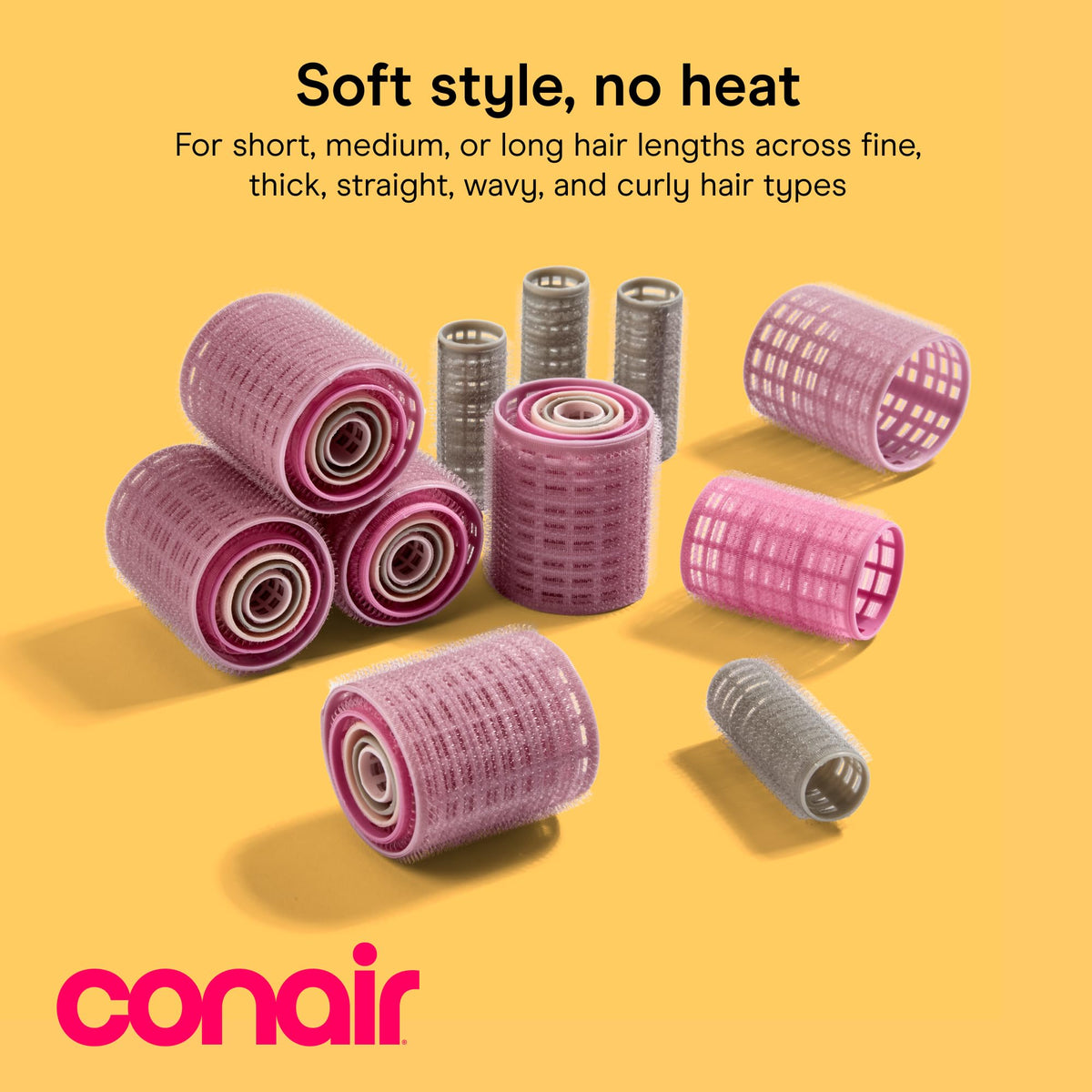 Conair close-up of roller fabric texture showing self-grip surface for secure hold