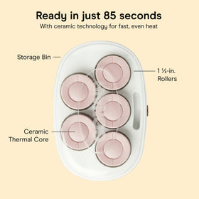 Conair rollers with super clips staged to demonstrate secure styling