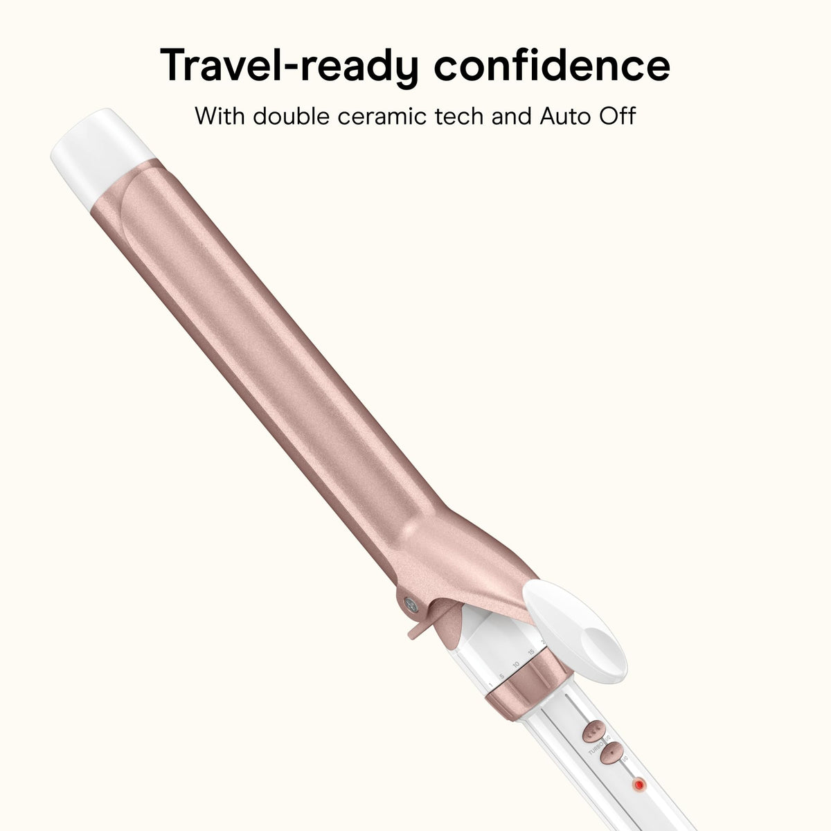 Conair size and scale next to hand showing lightweight, comfortable grip