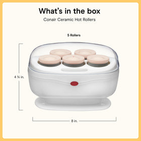 Conair size comparison showing 1½-inch roller for soft wave creation
