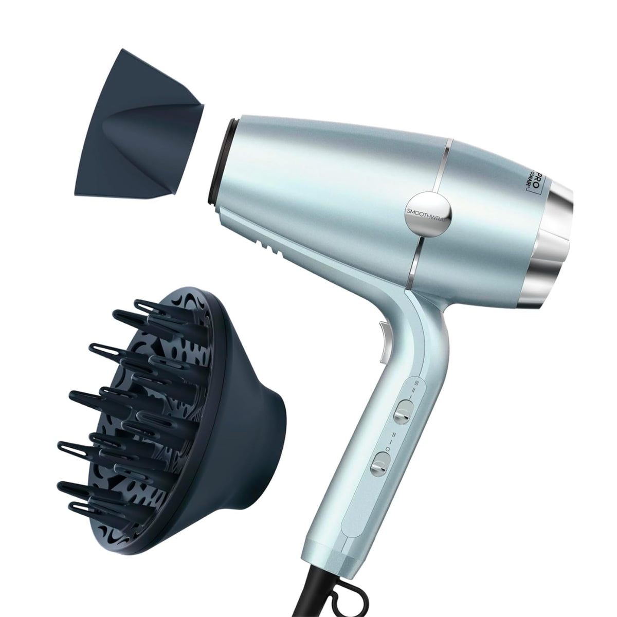 Conair SmoothWrap front view showing sleek body and nozzle, boosts styling control