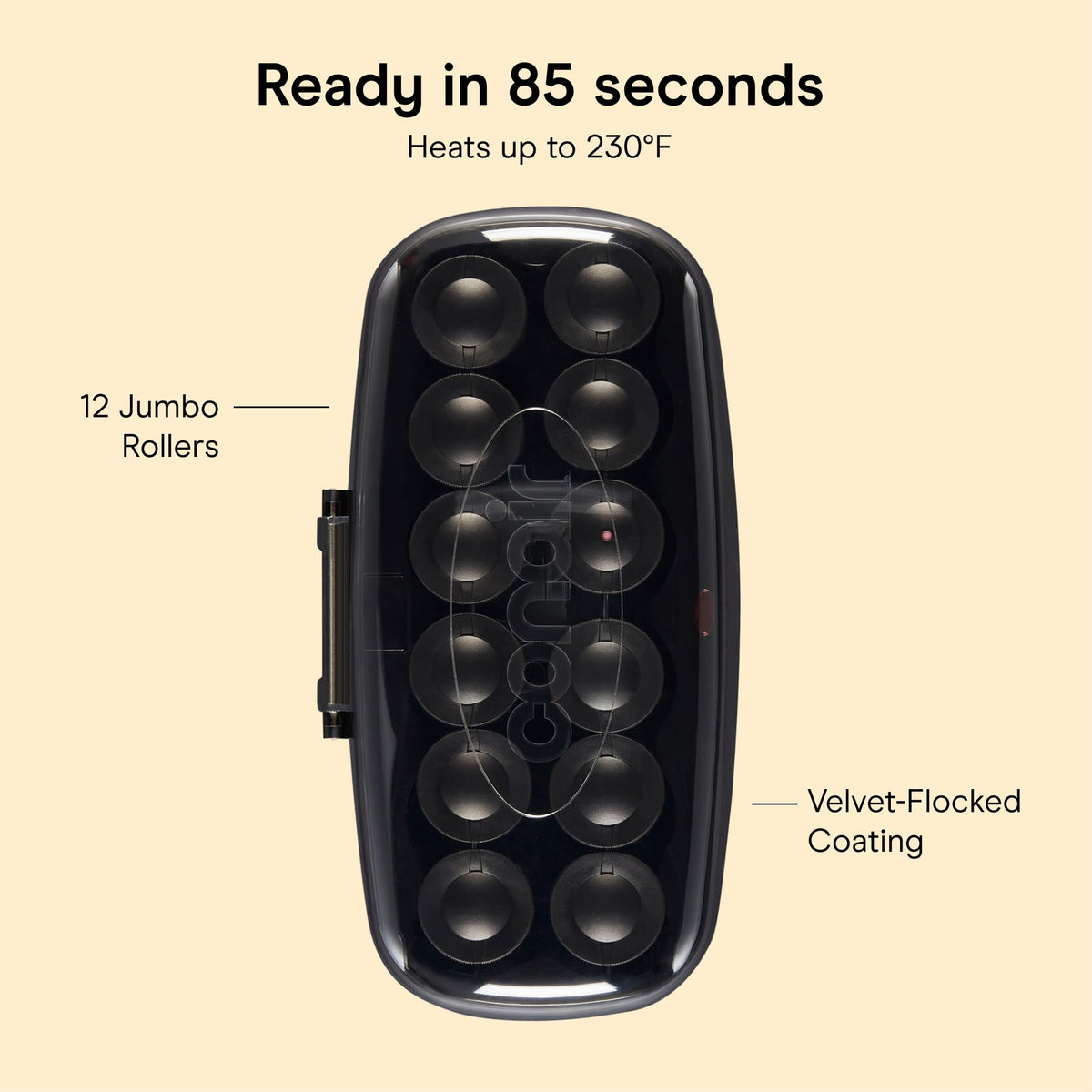 Conair super clips detail holding roller securely to prevent slipping