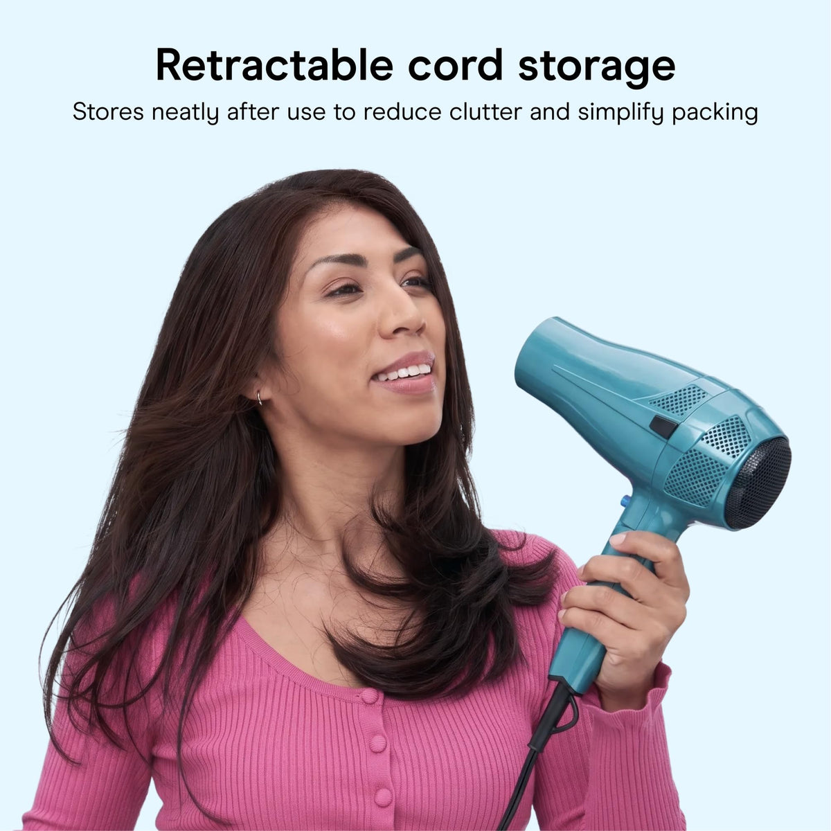 Conair travel hair dryer control buttons with Cool Shot for locked styles
