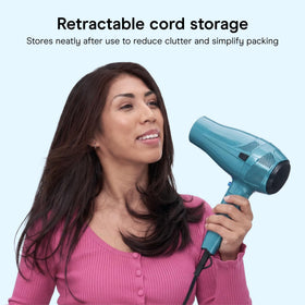 Conair travel hair dryer control buttons with Cool Shot for locked styles