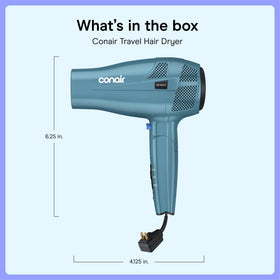 Conair travel hair dryer styling hair to reduce frizz and boost shine