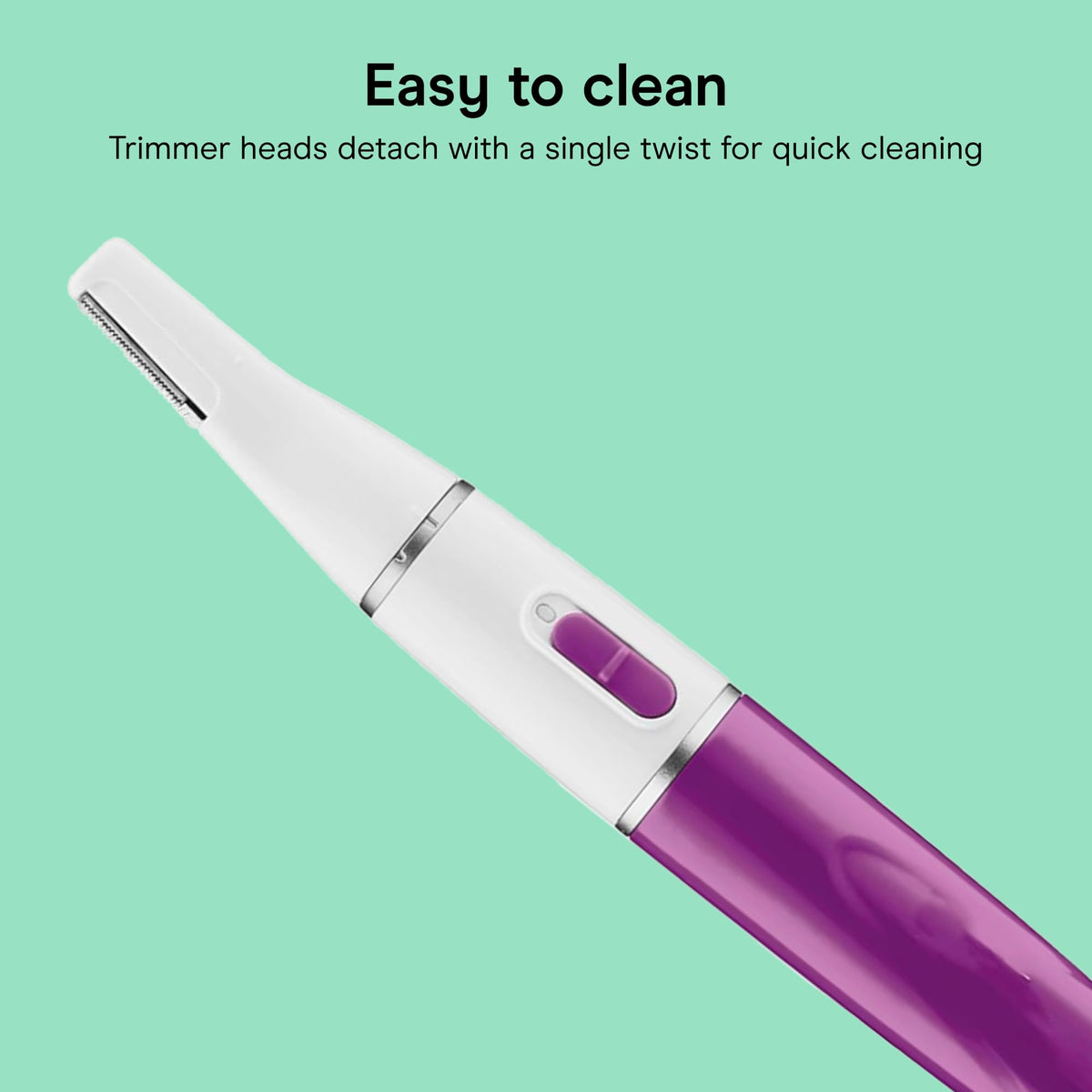 Conair trimmer tucked in a makeup bag for convenient travel touch-ups