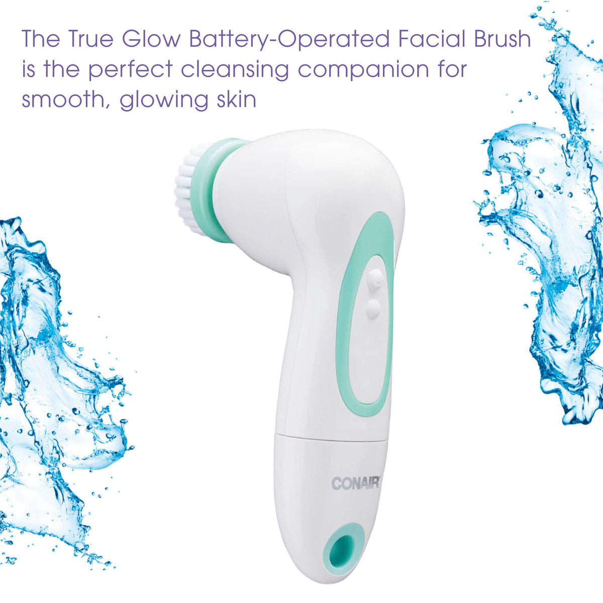 Conair True Glow close-up of soft bristles illustrating gentle yet effective exfoliation