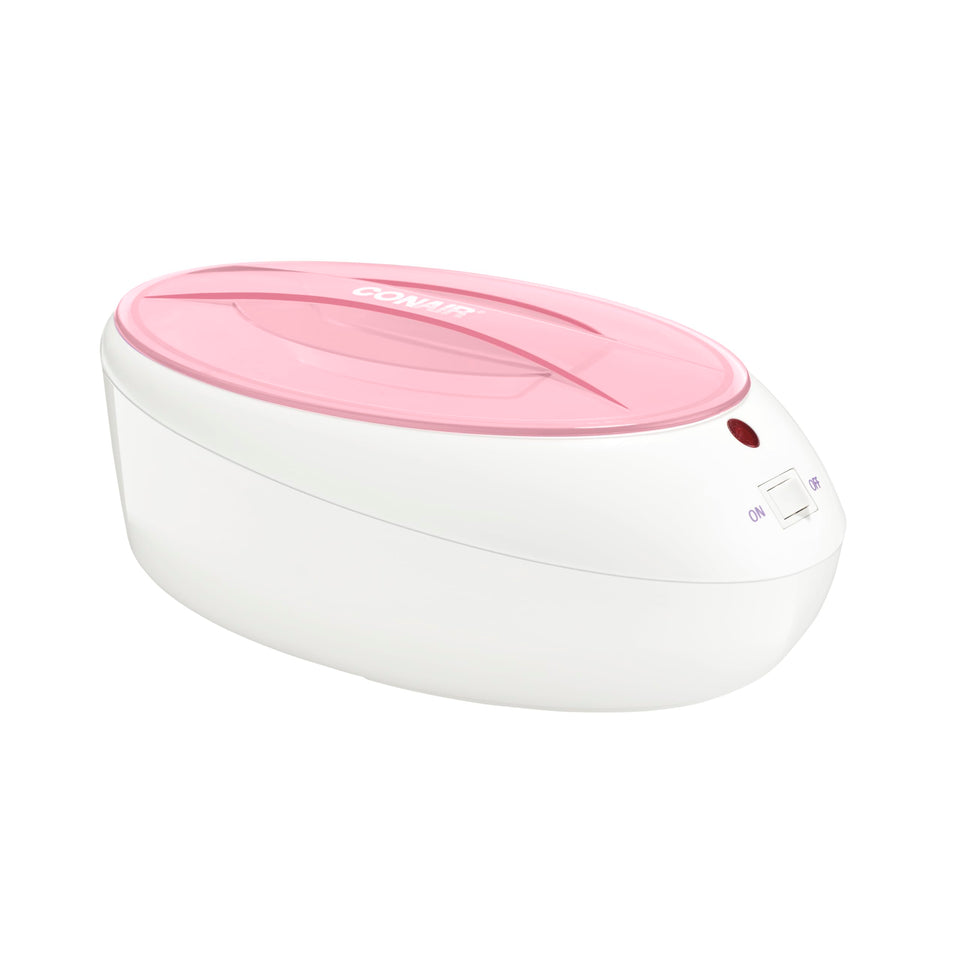 Conair True Glow front view showing compact pink paraffin bath and controls for easy use