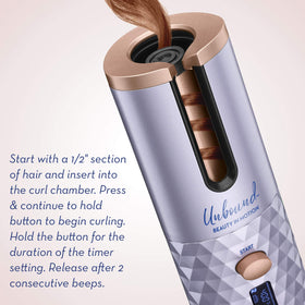 Conair Unbound close-up of ceramic curl chamber reducing frizz for shiny curls