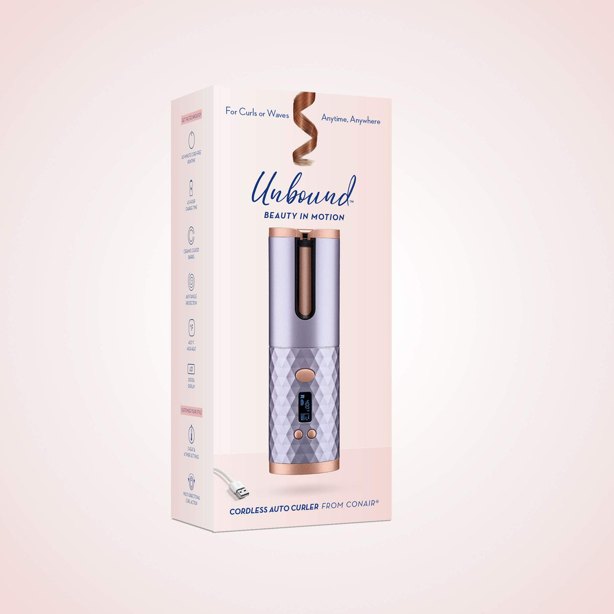 Conair Unbound in a bathroom mirror lifestyle scene for quick travel-ready touchups