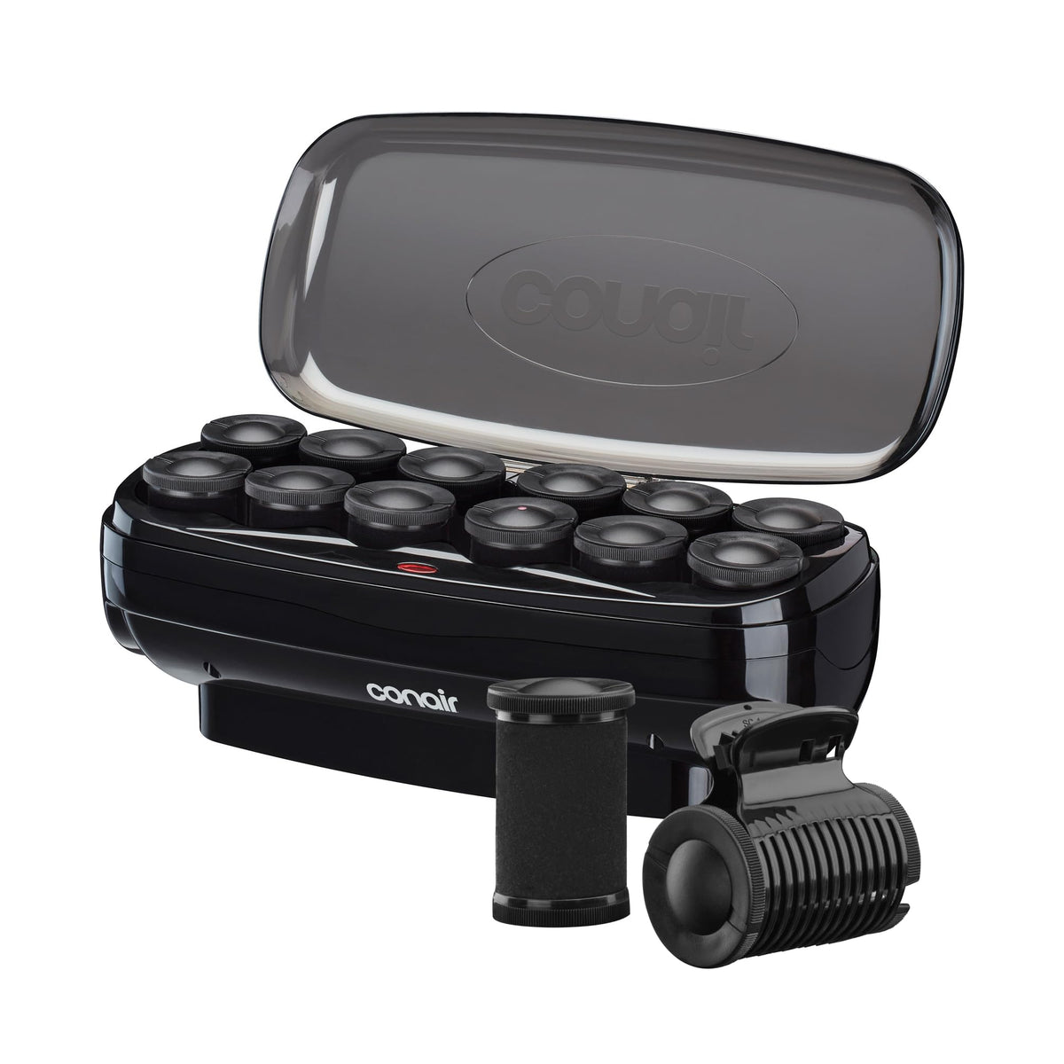 Conair velvet flocked set front packaging showing rollers and clips benefits