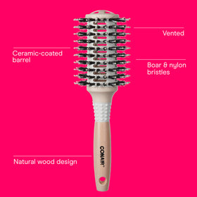 Conair vented ceramic barrel close-up enabling faster, even blow-drying
