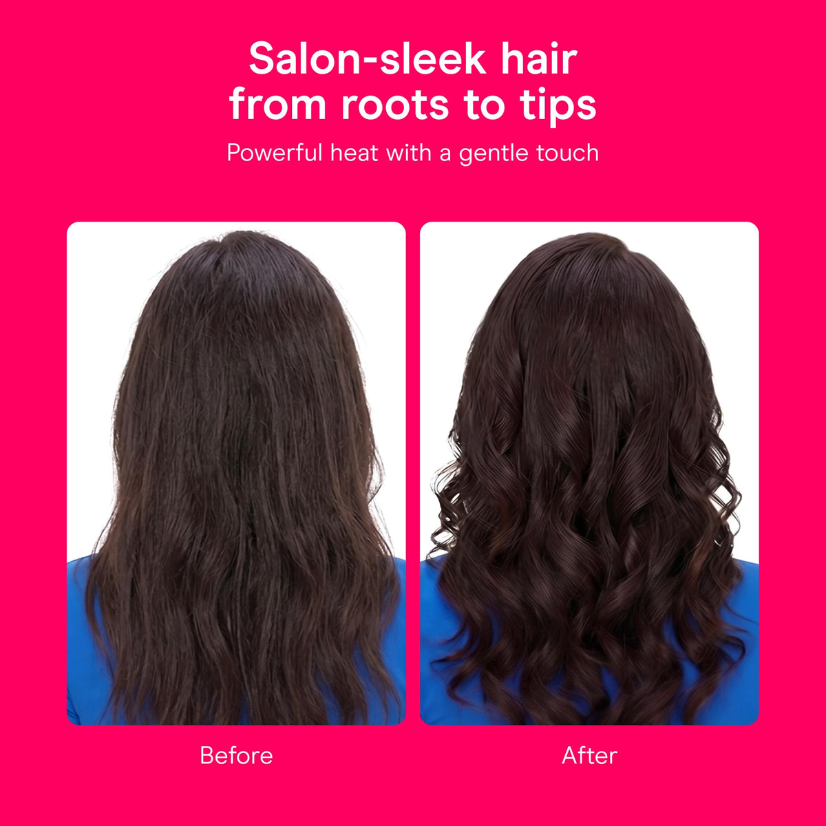 Conair recessed controls and handle highlighting accidental-button-prevention comfort