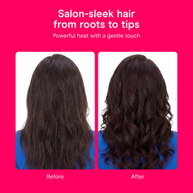 Conair recessed controls and handle highlighting accidental-button-prevention comfort