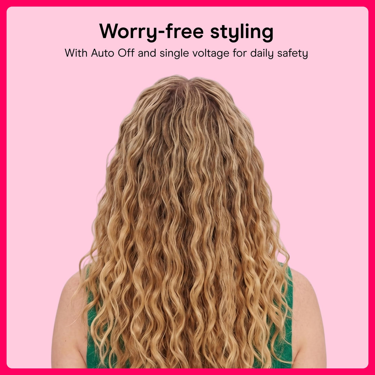 Conair model showing finished deep continuous waves for salon-style results