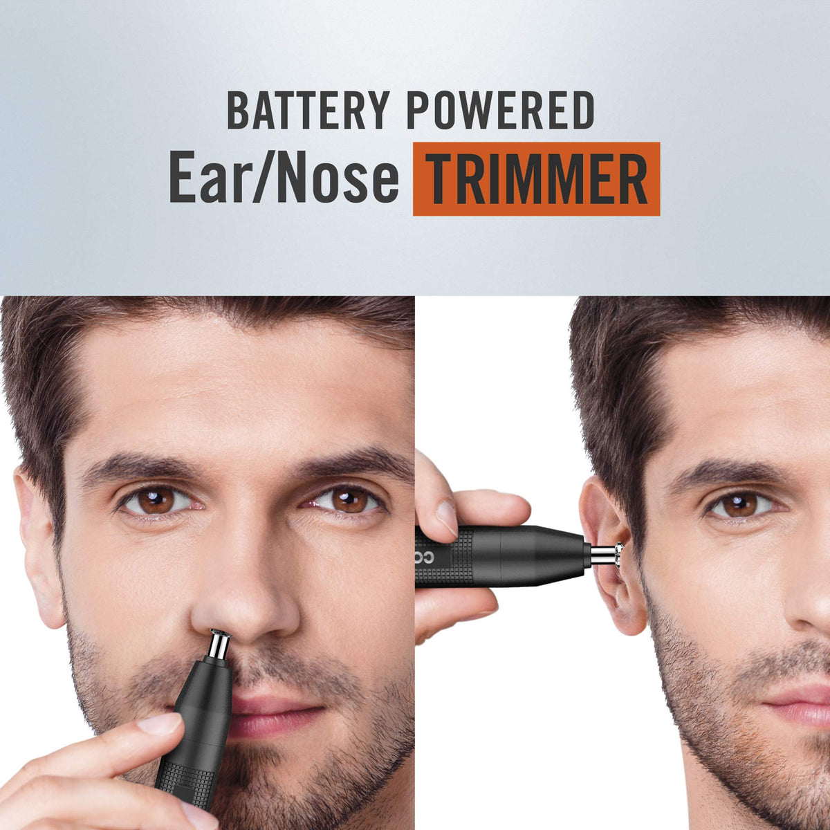 ConairMan in use trimming nose hair for discreet quick grooming benefit