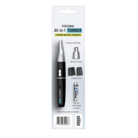 ConairMAN pocket-size trimmer next to phone showing travel-friendly scale