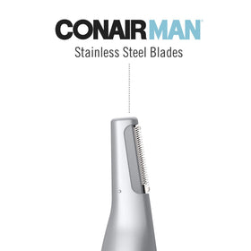 ConairMAN trimmer in use trimming nose hair for cleaner, neater appearance