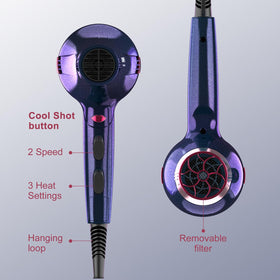 CONFU hair dryer diffuser in use defining curls with reduced frizz benefit