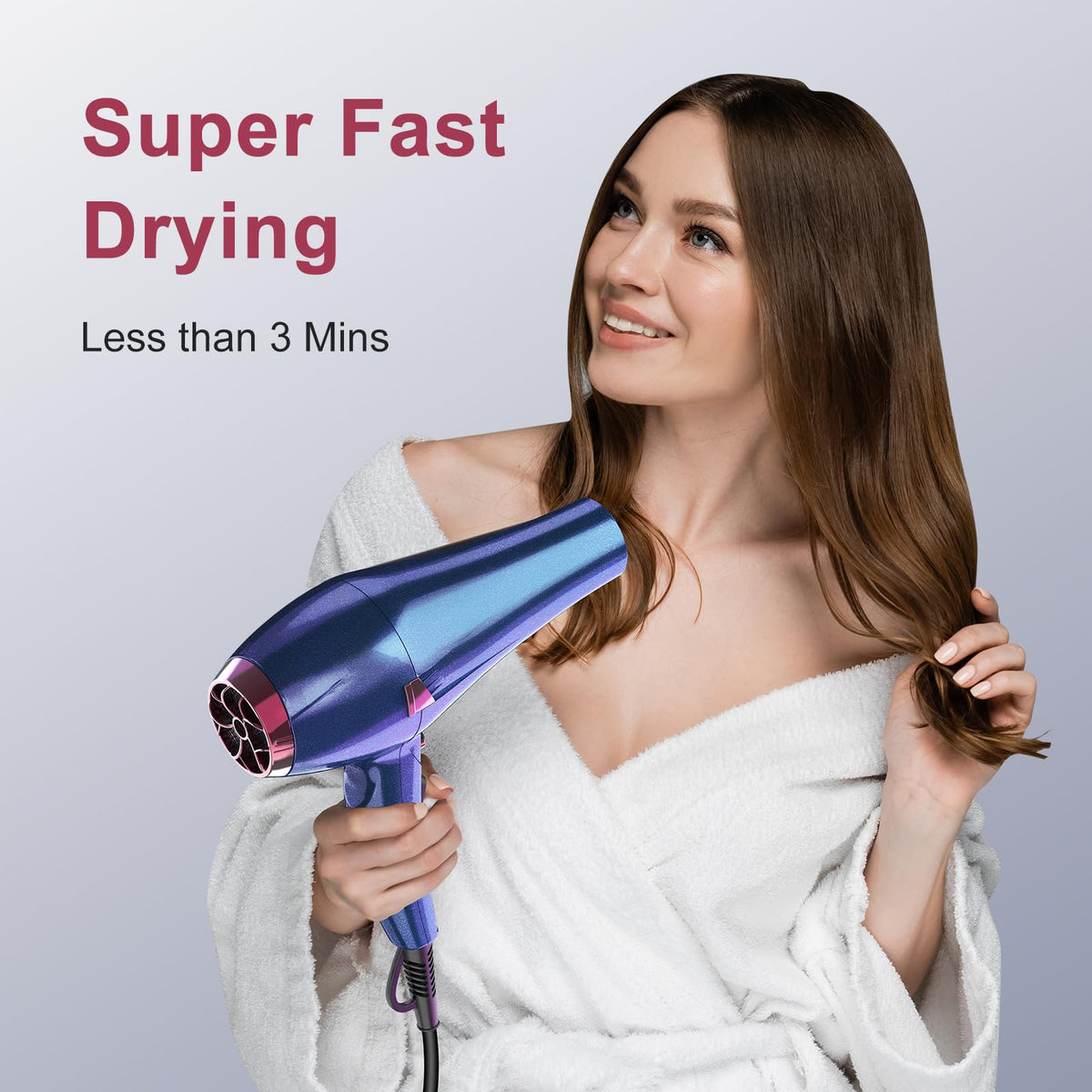 CONFU hair dryer side profile highlighting ergonomic grip for comfortable styling