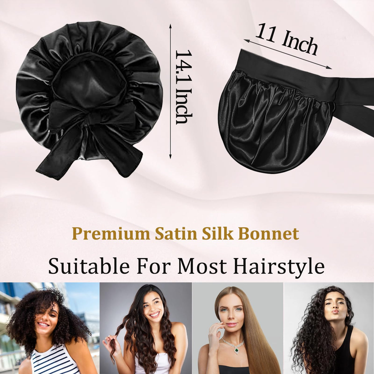 Confvrter close-up satin texture that reduces friction and frizz