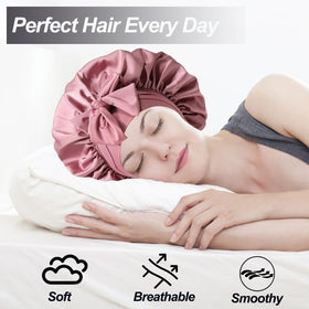 Confvrter worn by curly-haired model showcasing overnight protection