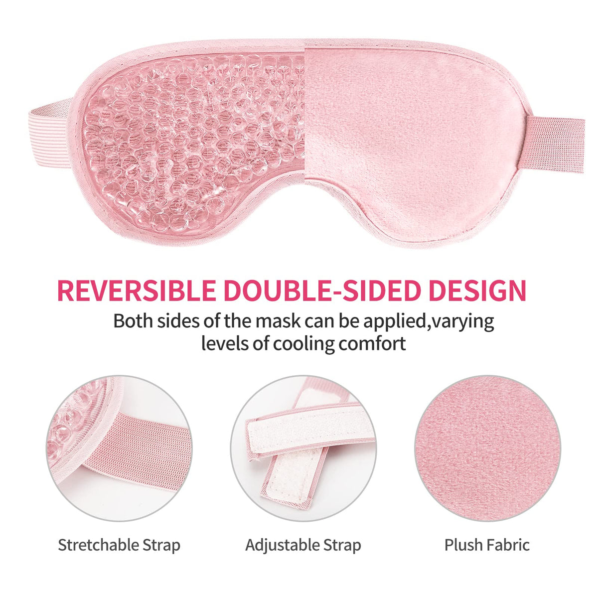 CONSGIJI eye mask worn by model relieving tired eyes and reducing puffiness