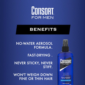 Consort hold visible in hair texture maintaining flexible shape