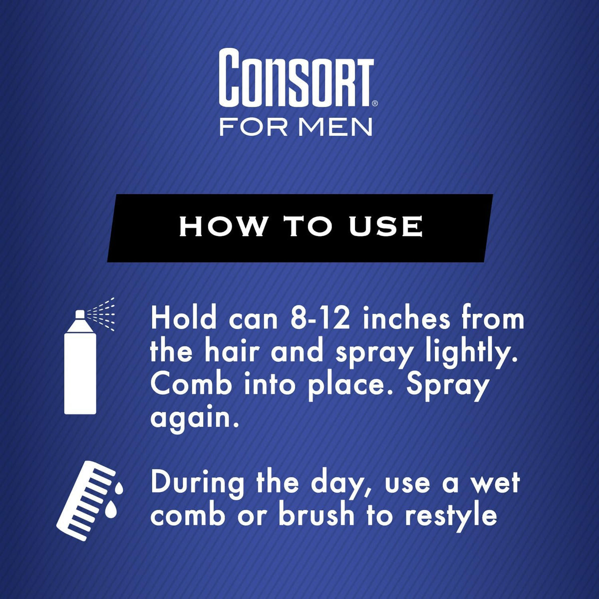 Consort side label detailing features and fast-drying benefit