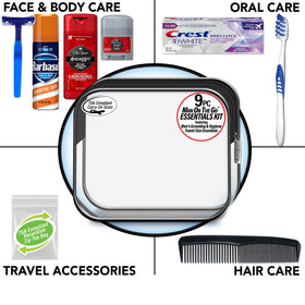 Convenience Kits International close-up of Old Spice body wash highlighting convenient travel size benefit