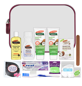Convenience Kits International burgundy-trim bag front showing compact storage benefit
